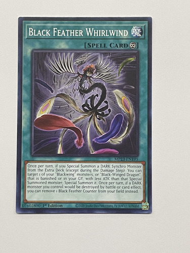 Yugioh Comun Black Feather Whirlwind