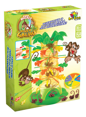 Brinquedo Pula Macacos Joguinho Infantil C Roleta Estratégia