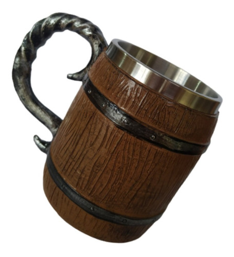 Imagem 1 de 6 de  Caneca Viking De Cerveja  Estilo Barril De Madeira Medieval