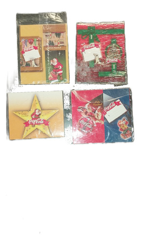 Lote De 4 Tarjetas Navideñas De Coca Cola