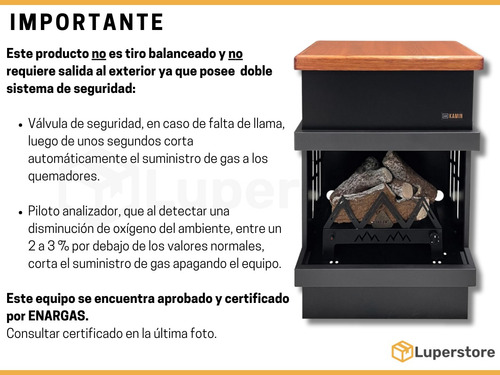 Estufa Hogar Calefactor Kamin Kompakt Y Fogon Atek 7500 C