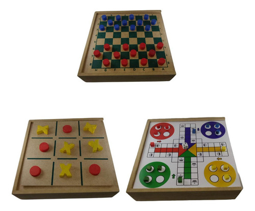 Jogos Tabuleiro 3 Em 1 Damas Ludo Jogo Da Velha