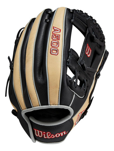 Guante de béisbol Wilson para mano izquierda, 11.5 pulgadas, negro