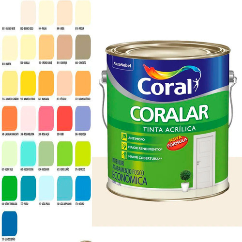 Coral Coralar Tinta Acrílica Anti Mofo Econômica Cores 3,6 Litros Cor Azul Arpoador