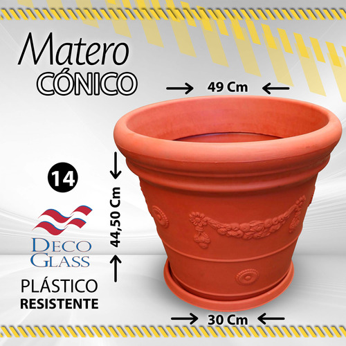Materos Plastico Terracota C/plato M-50 49x44,50 #14 / 05642