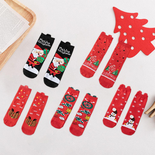 Calcetines De Navidad De 4 Estilos Para Mujer, Calcetines
