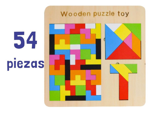 Juguete Didáctico Educativo Madera Tangram Tetris T