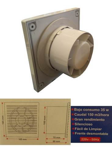Imagen 2 de 10 de Extractor De Baño (4 Pulgadas) Sese Blanco E.a