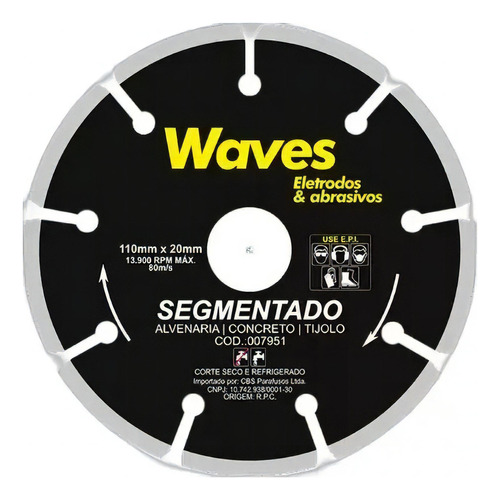 Disco De Serra Waves 110mm ( Modelos No Anúncio ) Cor Preto