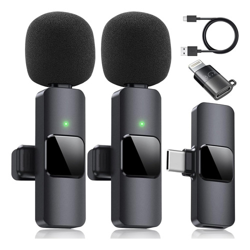Microfono Lavalier Inalambrico Dual Para iPhone iPad Vivo