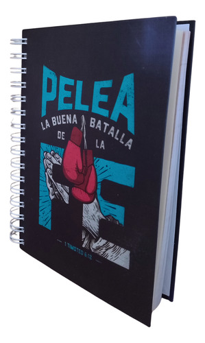 Cuaderno Tapa Dura - Regaleria Cristiana - Buena Batalla Negro