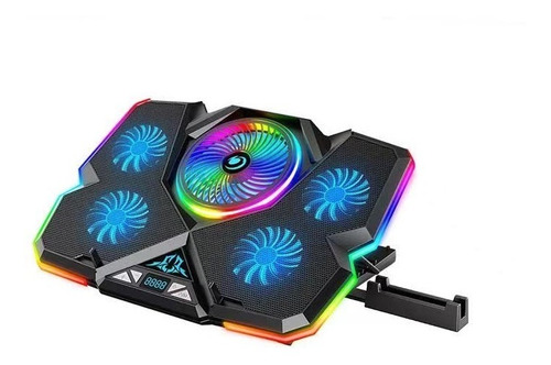 Ventilador Notebook Gamer 5 Vent Rgb 12 Efectos 14 / 17 PuLG