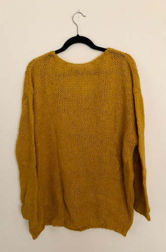 Sueter De Punto Tejido Holgado Color Mostaza Contempo (Usado)