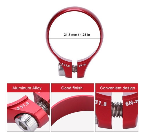 Imagen 3 de 10 de Abrazadera Bicicleta 31.8mm Para Tija De Sillín 27.2 Super L