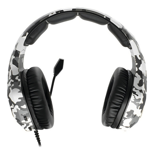Headset Gamer 50mm Camuflado P3 3,5mm Para Pc E Consoles Cor Branco Camuflado Knup KP-GA02