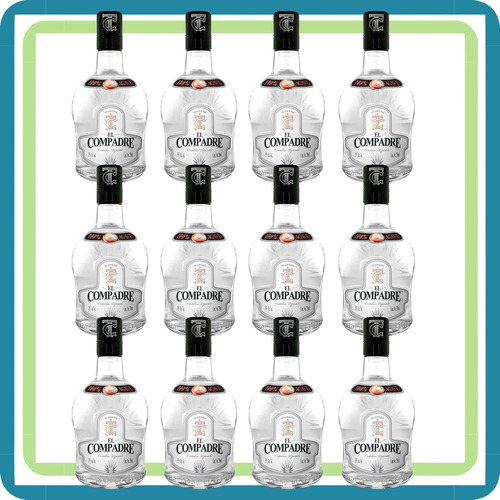 Pack De 12 Tequila El Compadre Cristalino 700ml