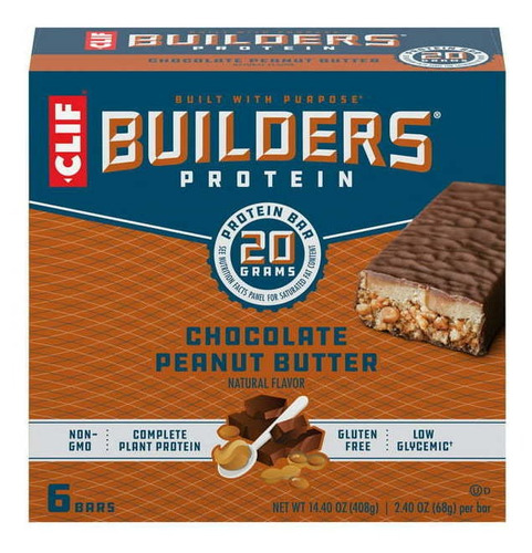 Clif Builders Barra Cacahuate Y Chocolate 6pack 68grs.