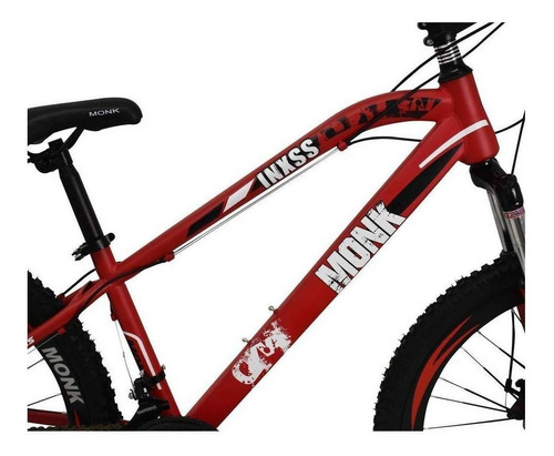 Imagen 2 de 2 de Mountain bike Monk INXSS 2021 R26 18" 21v color negro/rojo con pie de apoyo