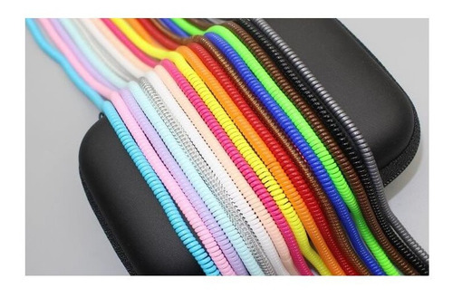 3x Protector Cable Espiral Colores Resorte Flexible Ajustabl