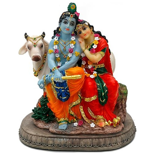 Estatua Del Dios Hindú Radha Krishna 6.6 Pulgadas De Alto Íd