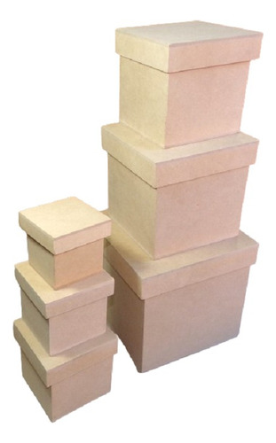 Caja Cubo 10x10x10cm Fibrofácil Souvenir Para Pintar X25un.
