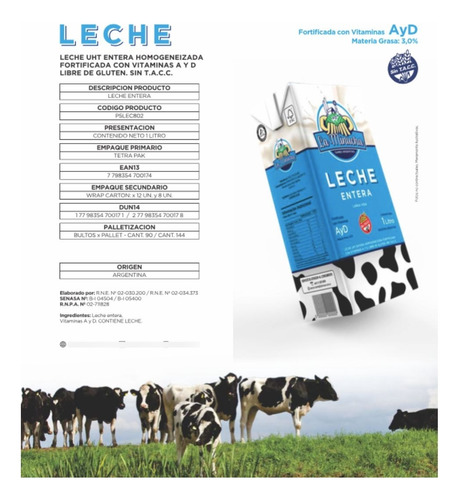 Leche Entera La Minucha 1l Pack X2 Unidades
