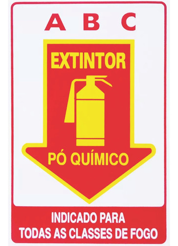 Placa De Sinalização Alerta Extintor Pó Quimico Incendio 