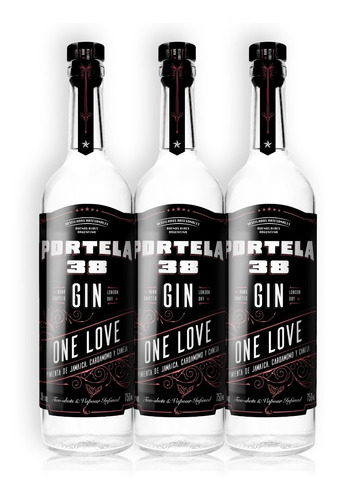 Gin Artesanal Portela 38 One Love London Dry Kit X3u 750ml