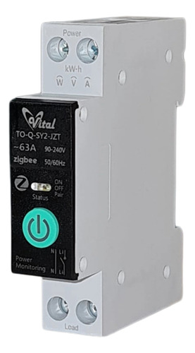 Kit 2 Disjuntor Medidor Zigbee 1-63a Ajustável Alexa Googleh