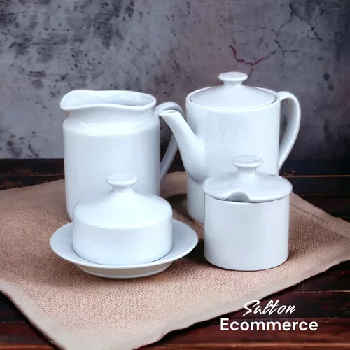 Garagem Colorida - Hora de relaxar! Jogo para Chá e café de porcelana  Schmidt filetada, linha Camicado. Bule para Chá Bule para café Leiteira  Açucareiro Mantegueira 11 jogos de xícaras para café