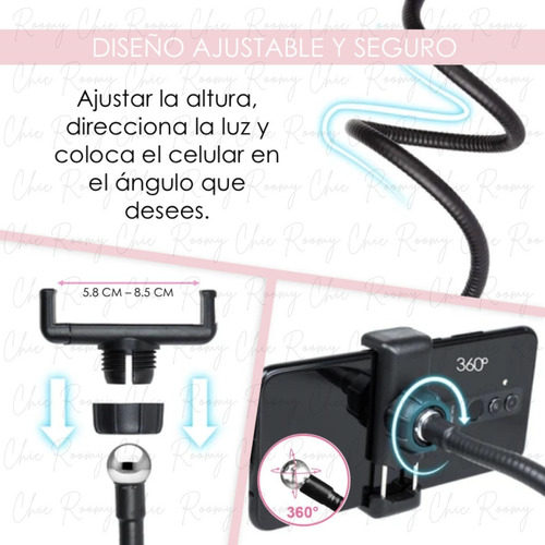 Aro Led 26 Cm Soporte Celular Tripie 2.10 Mt Video Foto Uñas