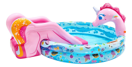Piscina De Unicornio Hinchable Banzai Splash Slide Dimensi