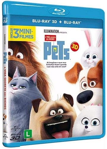 Blu-ray Pets - A Vida Secreta Dos Bichos 2d+3d (novo)