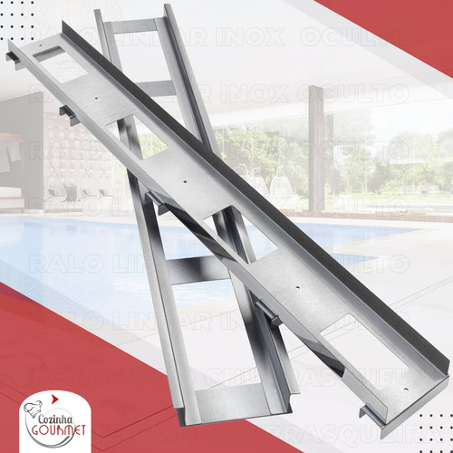 Ralo Linear Infinito 90 X 10cm Oculto Inox 304 Área Externa