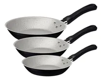 Comprar Jogo De Frigideiras Tramontina Caribe Em Alumínio Preto 3 Pç