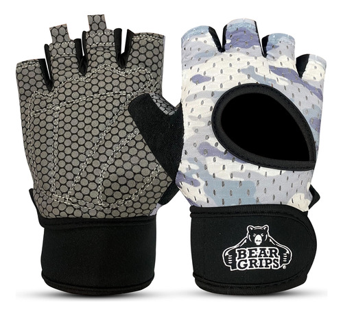 Bear Grips Guantes De Entrenamiento De Medio Dedo De Camufla