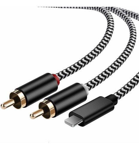Cable Auxiliar De Audio Rca Para iPhone Wlt 1.8 Mt Negro