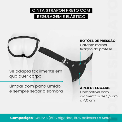 Cinta Strapon E Prótese Com Vértebra Cyberskin 18,5 X 4,5cm