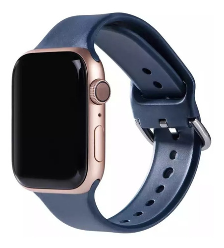 Correa De Silicona Para Apple Watch Azul Marino 42mm 44mm