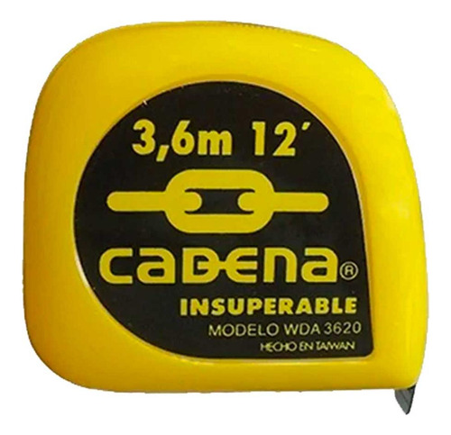  Flexometro Cadena 3.6 Mts Neon Cadena Wda-3620