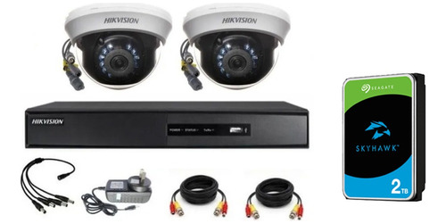 Camara Seguridad Kit Hikvision Dvr 7204 Full 1080 + 2 Domos