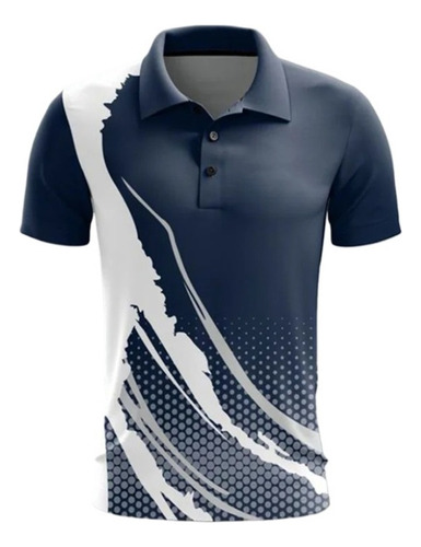 Camiseta Impresa En 3d Con Solapa De Manga Corta Para Tenis