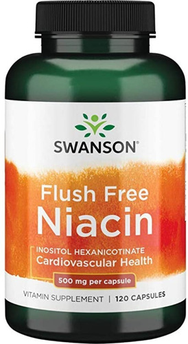 Niacina Flush Free 500mg/120cap Swanson Envio Gratis