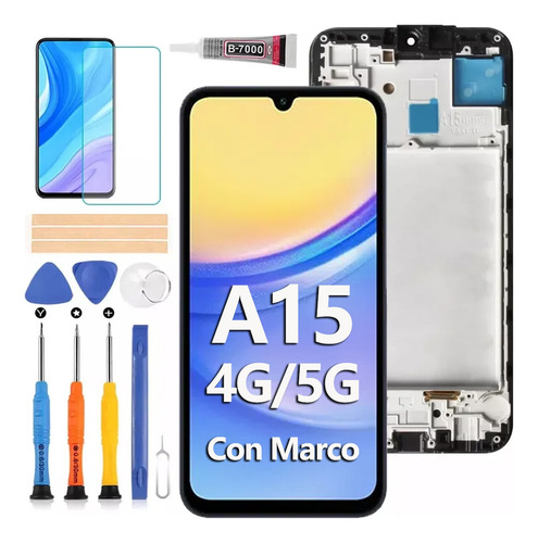 Srjtek Pantalla C/marco Para Samsung A15 4g/5g A155f A156m