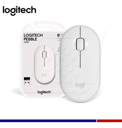 Mouse Logitech Inalambrico Bluetooth Y Usb Blanco Pebblem350