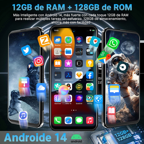 Teléfono móvil Xgody v27 dual sim6500mAh 128gb ROM 12GB RAM 6.56 pulgadas celular hd android 14 red 4G completa teléfono inteligente con huella dactilar doble cámara 13MP+21MP gps bluetooth negro