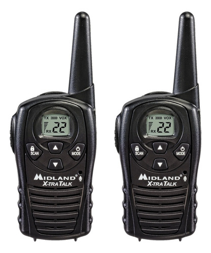 2 Radios Walkie Talkie Midland Lxt118 Hasta 18mi 22 Canales Bandas De Frecuencia Uhf 462.5500 ~ 467.7125 Mhz