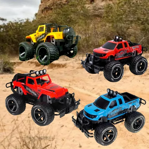 Carro Carrinho Controle Remoto 4x4 Grande Elétrico Recarregavel Diversas  Cores 1:18 Rock Crawler Acelera Terra Pedras