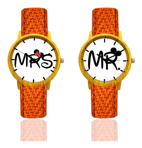 Reloj Pareja Señor Mr Y Señora Mrs + Estuche Dayoshop