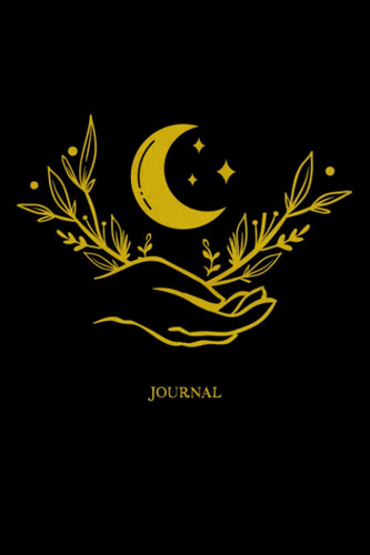 Libro: Journal Mano Sujetando Una Corona De Hierbas Y Luna Y